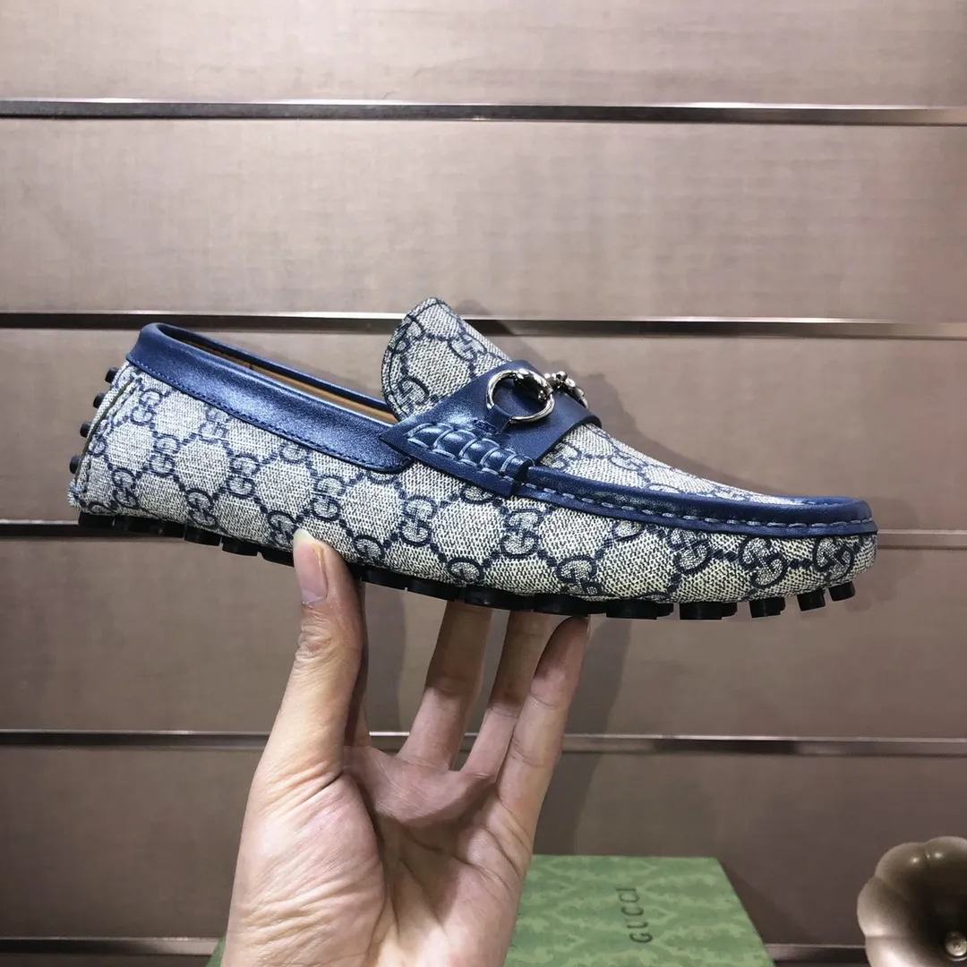 Men's Men's Shoes💰420💰[Gucci GUCCI] (High-end Niuli) New 🍀Gucci*-Gucci Peas Shoes! Made of imported original cowhide, the inner top layer is comfortable cowhide lining! Original wear-resistant rubber outsole! High quality products! Code number 38-44!